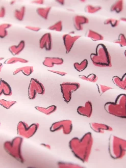 Rood met hartjesprint - Pyjama met korte mouwen