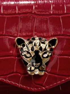 Rood met krokodillenleereffect - Lipsy Clutch Bag