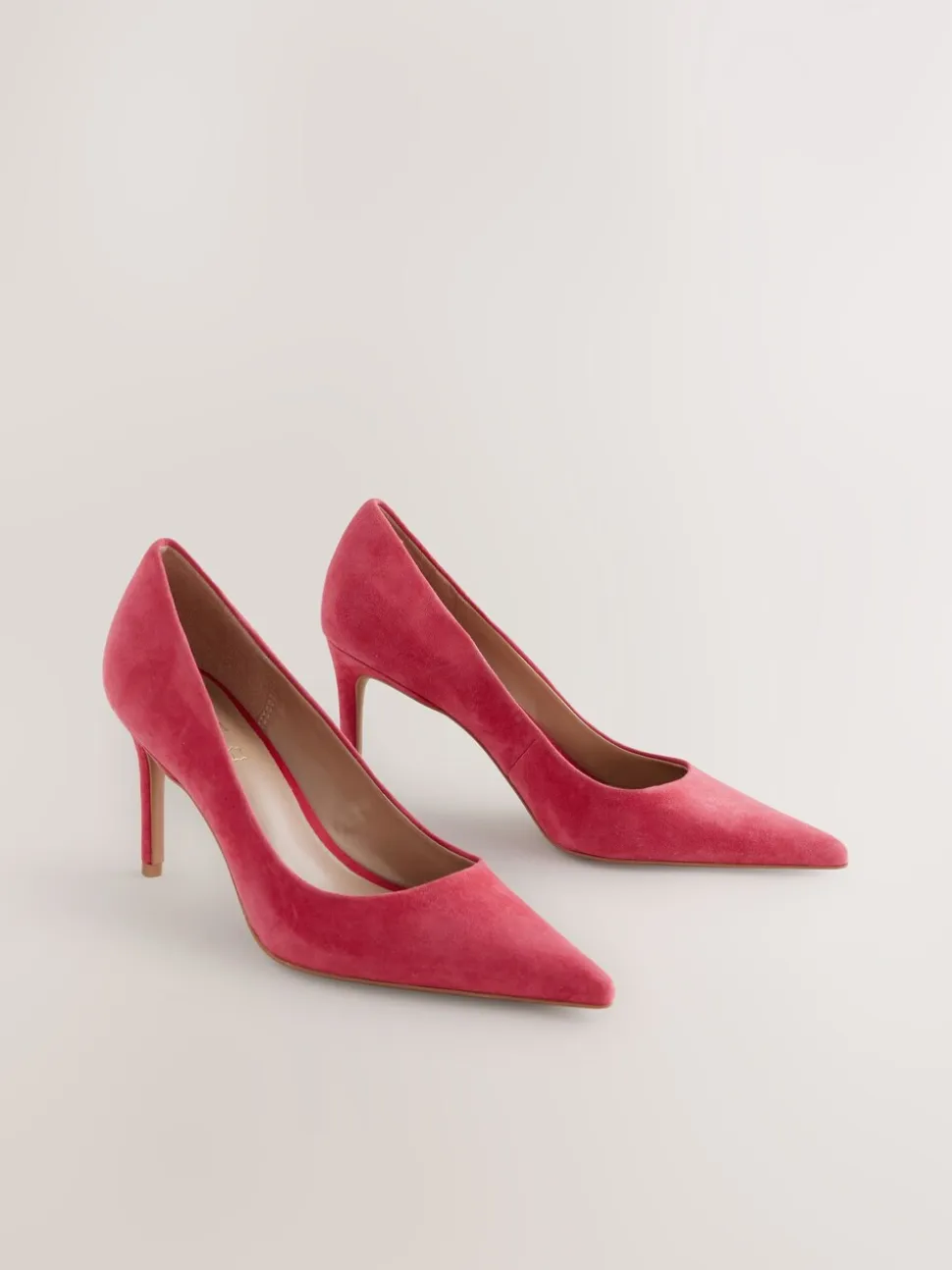 Rood suède - Leren mid-court pumps