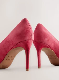 Rood suède - Leren mid-court pumps