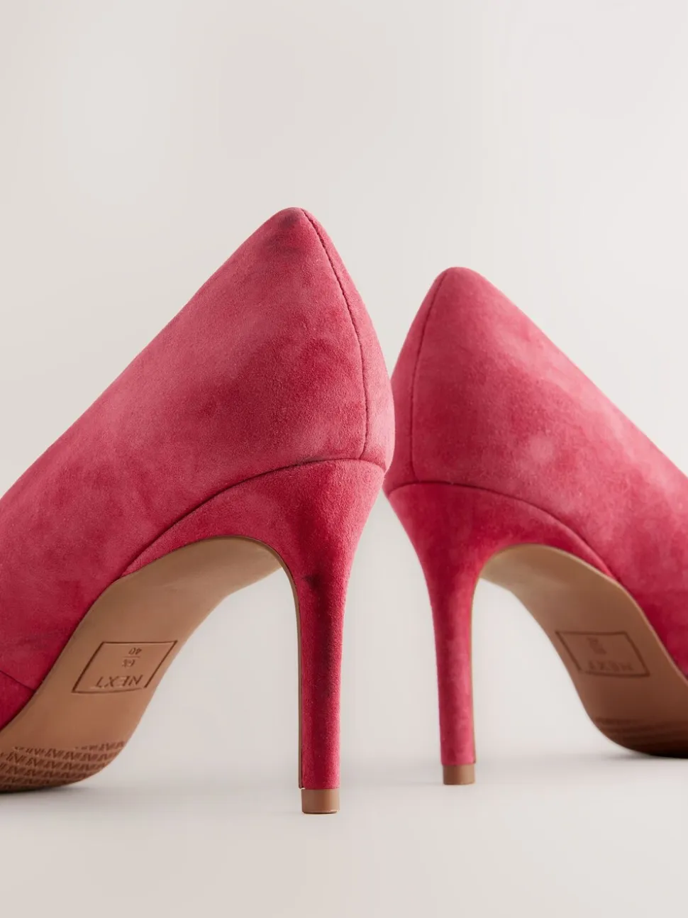 Rood suède - Leren mid-court pumps