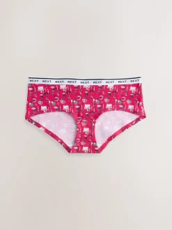 Rood tafelaankleding Print - 7 Katoenen slipjes met logotailleband
