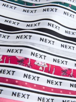 Rood tafelaankleding Print - 7 Katoenen slipjes met logotailleband