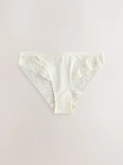Rood/crèmekleurig - Verpakking van 2 slipjes van microvezel en kant