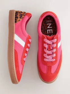 Rood/roze - Forever Comfort® Panelled Lace Up Trainers