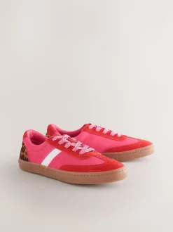 Rood/roze - Forever Comfort® Panelled Lace Up Trainers