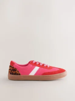 Rood/roze - Forever Comfort® Panelled Lace Up Trainers