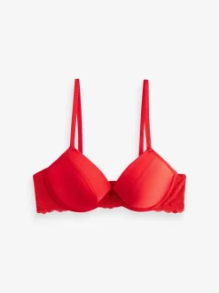 Rood/zwart - A-E Gladde T-Shirt Beha's 2 Verpakking