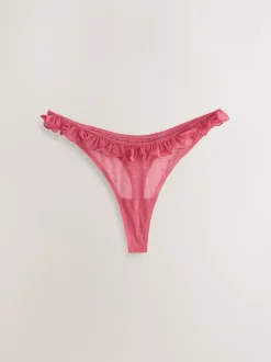 Rood/zwart - Heart Mesh Flocked Knickers 2 Pack