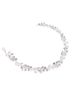 Roségoudkleurig - Ivory & Co bohemia haarband met kristallen en parels