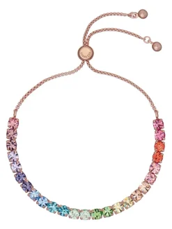 Roségoudkleurig - Ted Baker Tone Melrah: Iconische kristallen schuifarmband, heldere kristallen
