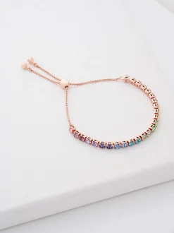 Roségoudkleurig - Ted Baker Tone Melrah: Iconische kristallen schuifarmband, heldere kristallen