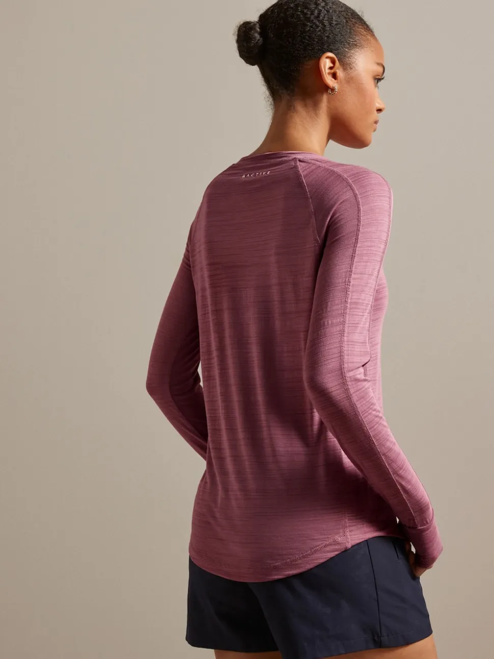 Roze - Actieve lichte top met lange mouwen