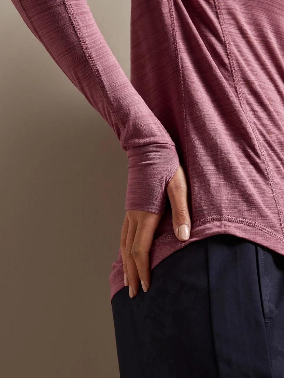 Roze - Actieve lichte top met lange mouwen