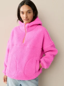 Roze - Active jack met capuchon van borg