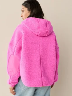 Roze - Active jack met capuchon van borg