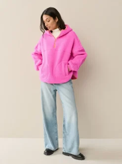 Roze - Active jack met capuchon van borg