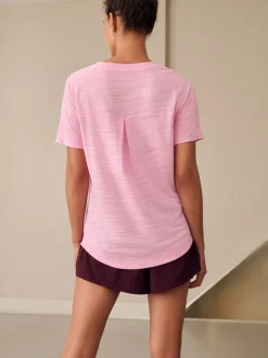 Roze - Active Lichtgewicht T-shirt met ronde hals en korte mouwen