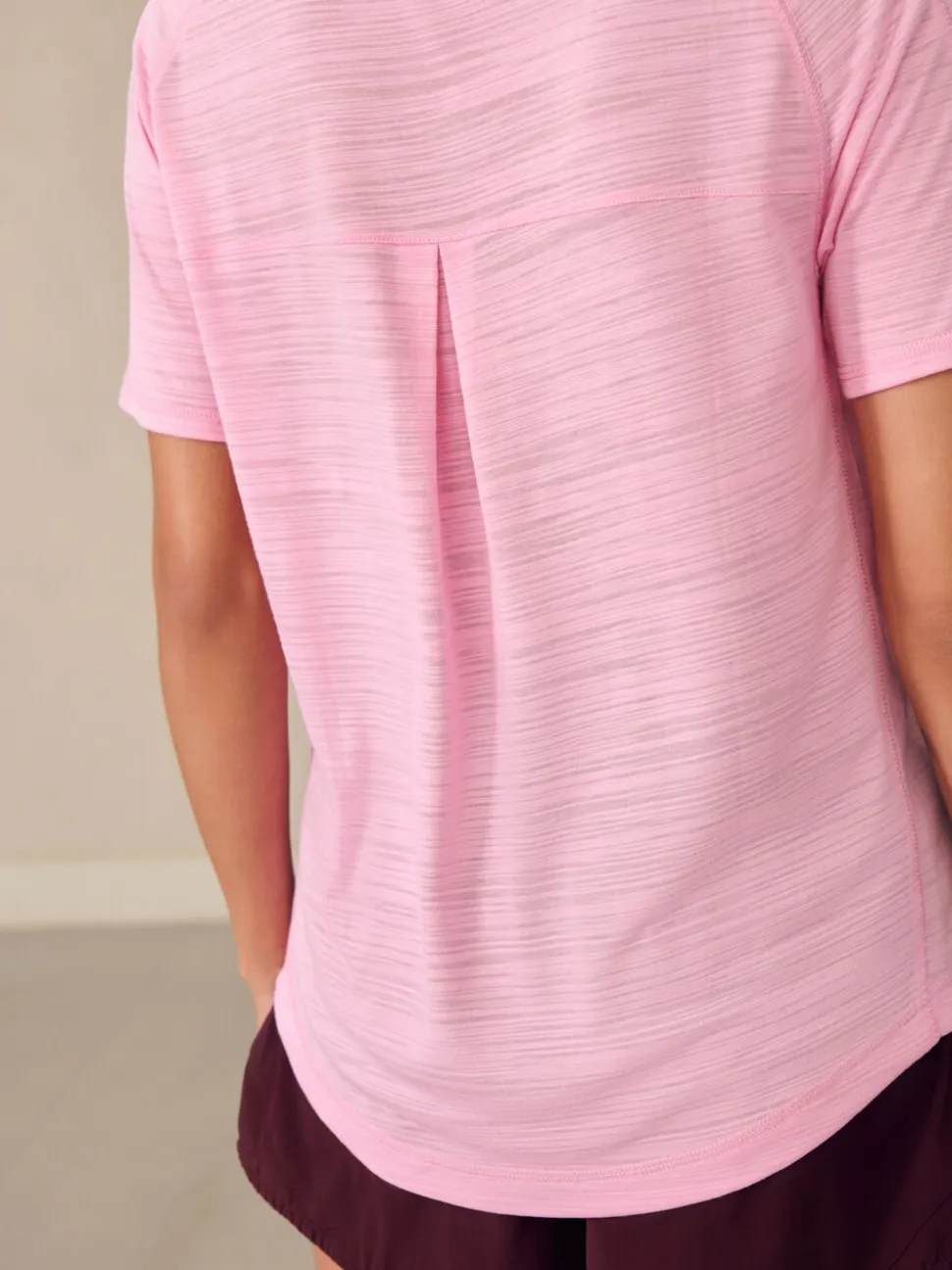 Roze - Active Lichtgewicht T-shirt met ronde hals en korte mouwen