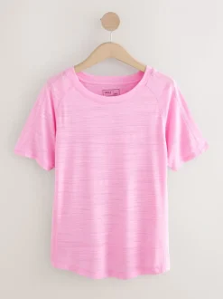 Roze - Active Lichtgewicht T-shirt met ronde hals en korte mouwen