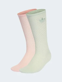 Roze - adidas Originals Crochet Crew Socks 2 Pack