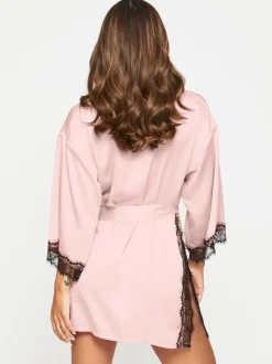 Roze - Ann Summers Cherryann satijnen kimono