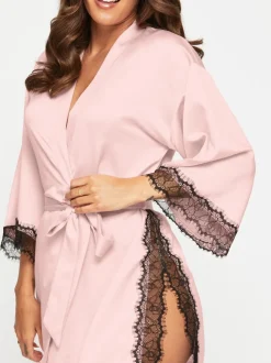 Roze - Ann Summers Cherryann satijnen kimono