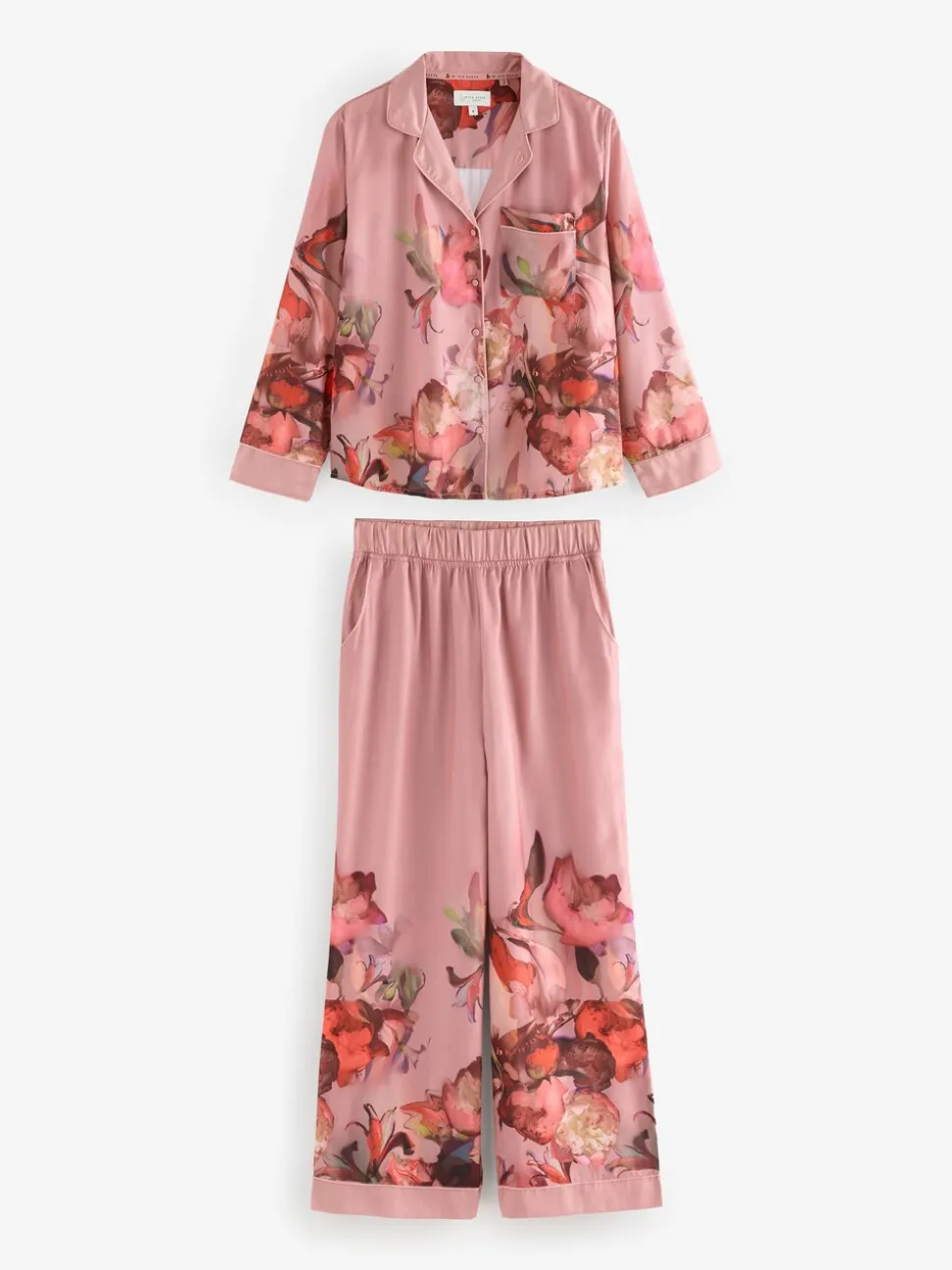 Roze - B by Ted Baker - Satijnen pyjama met knopen