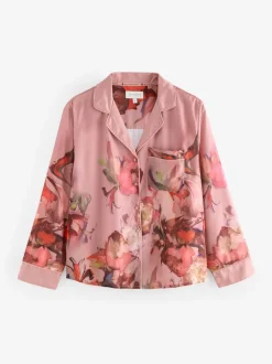 Roze - B by Ted Baker - Satijnen pyjama met knopen