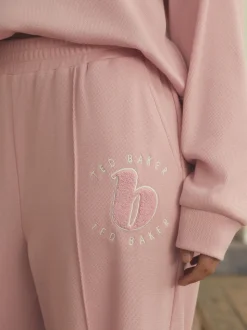 Roze - B by Ted Baker pyjama's van geborstelde katoenblend met wafelstof