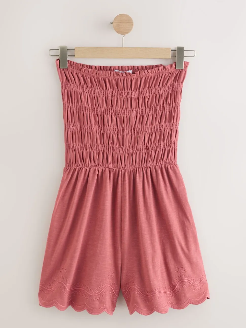 Roze - Bandeau playsuit met plooien