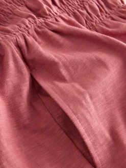 Roze - Bandeau playsuit met plooien