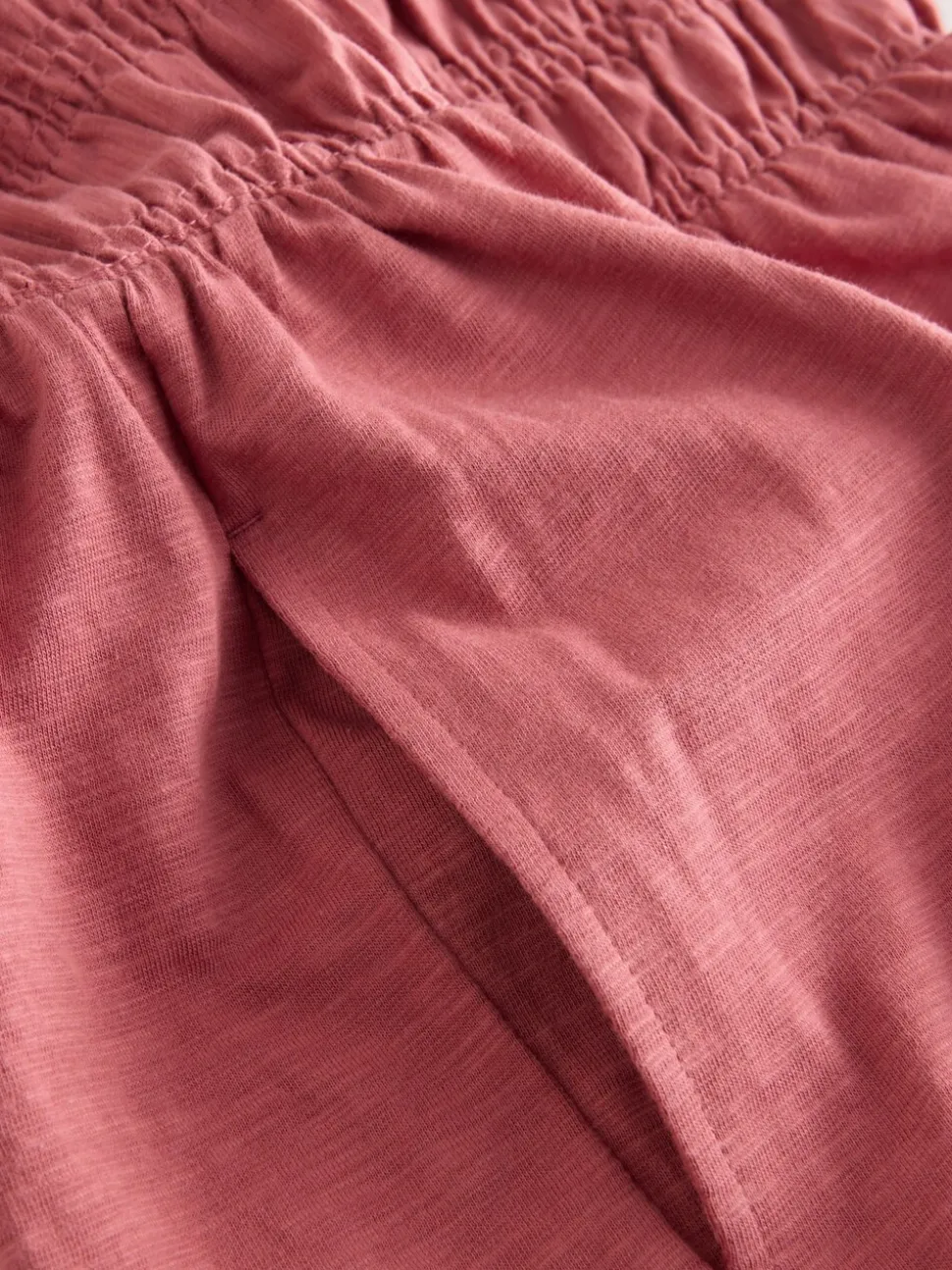 Roze - Bandeau playsuit met plooien