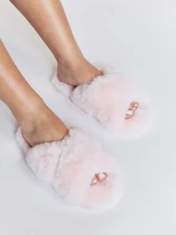 Roze - Boux Avenue Cross Band Slippers