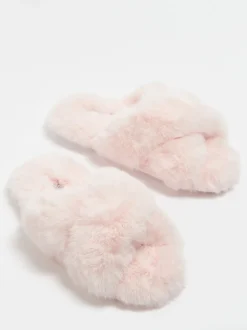 Roze - Boux Avenue Cross Band Slippers