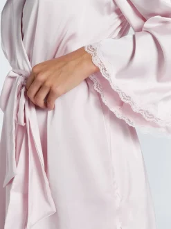 Roze - Boux Avenue Kaya Lace Trim Satin Robe