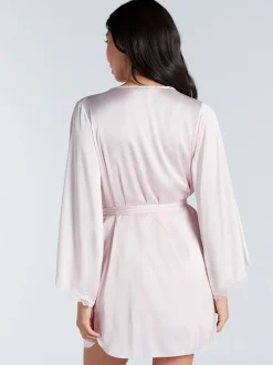 Roze - Boux Avenue Kaya Lace Trim Satin Robe