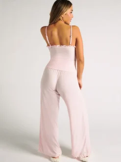 Roze - Boux Avenue Rib Frill Cami & Pant Pyjama Set