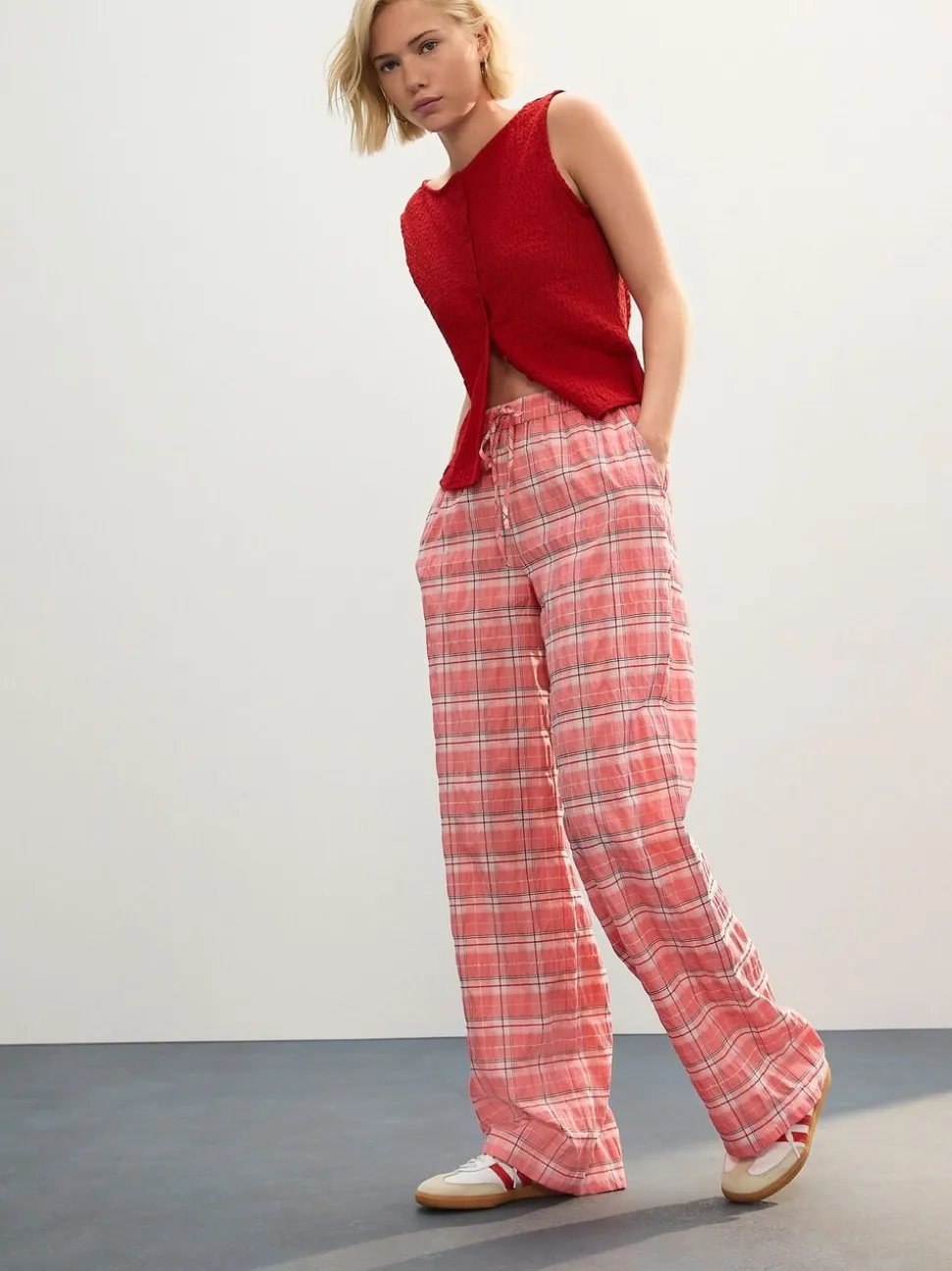Roze - Broek met wijde pijpen