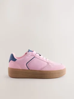 Roze - Chunky sneakers met veters en plateauzool