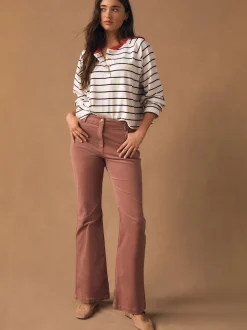 Roze - Corduroy boot cut broek