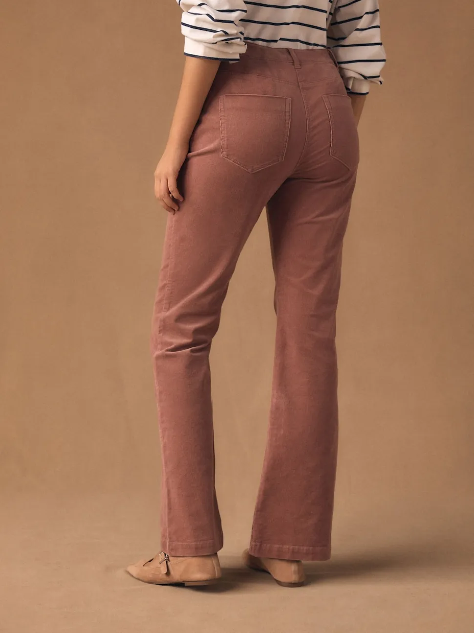 Roze - Corduroy boot cut broek