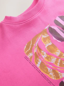 Roze - Cotton Rich Fruit Art Graphic Longsleeve Crewneck Sweatshirt
