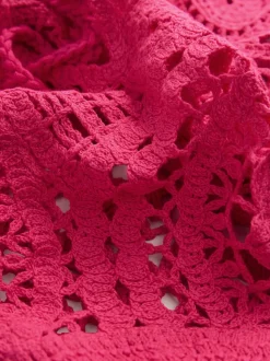 Roze - Cropped Crochet Tabard Cover-Up