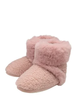 Roze - Dunlop Bootee Pom Pom Faux Slippers