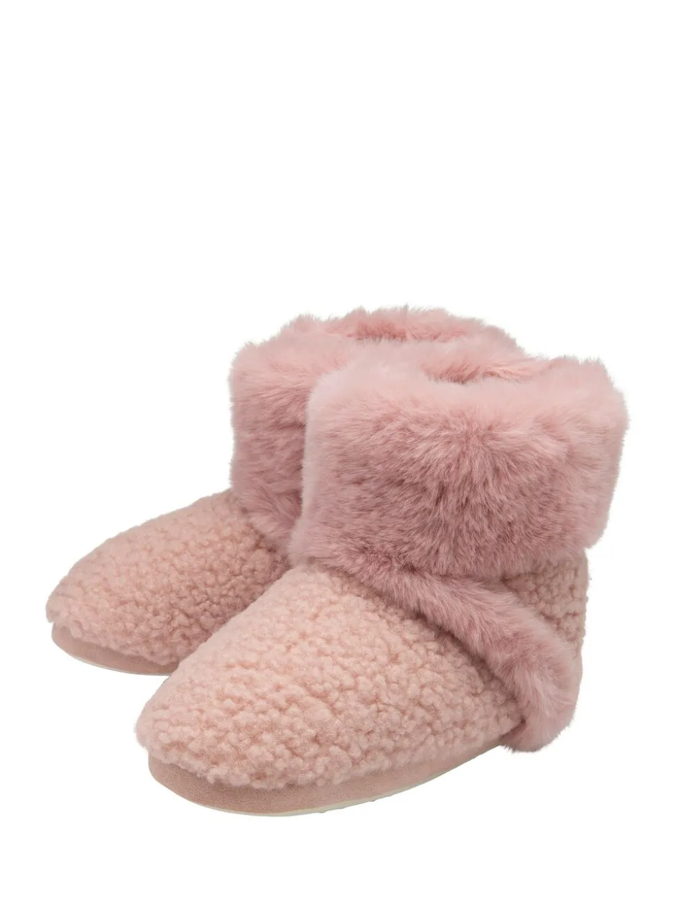 Roze - Dunlop Bootee Pom Pom Faux Slippers