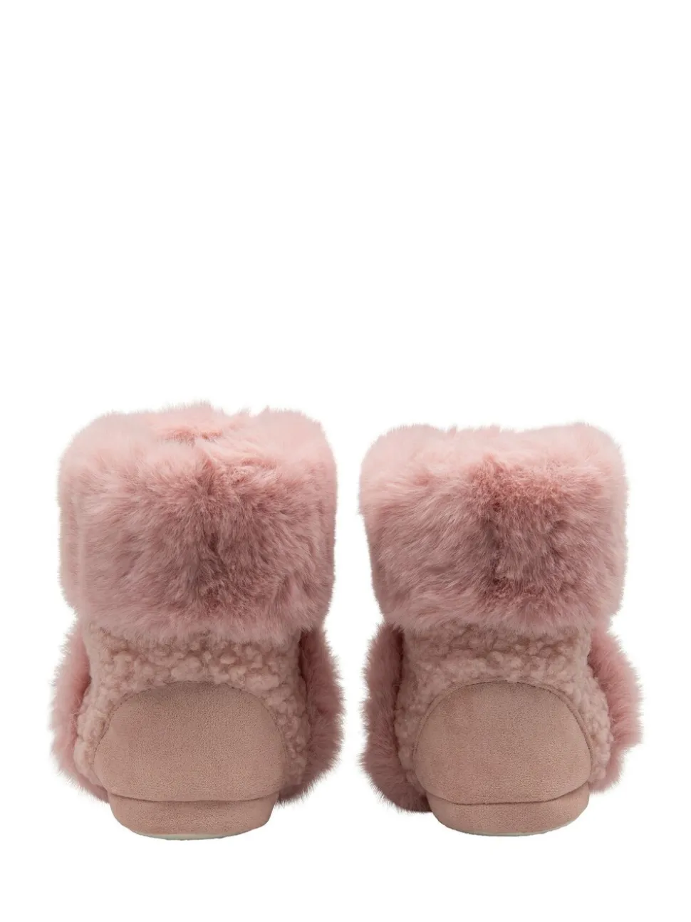 Roze - Dunlop Bootee Pom Pom Faux Slippers