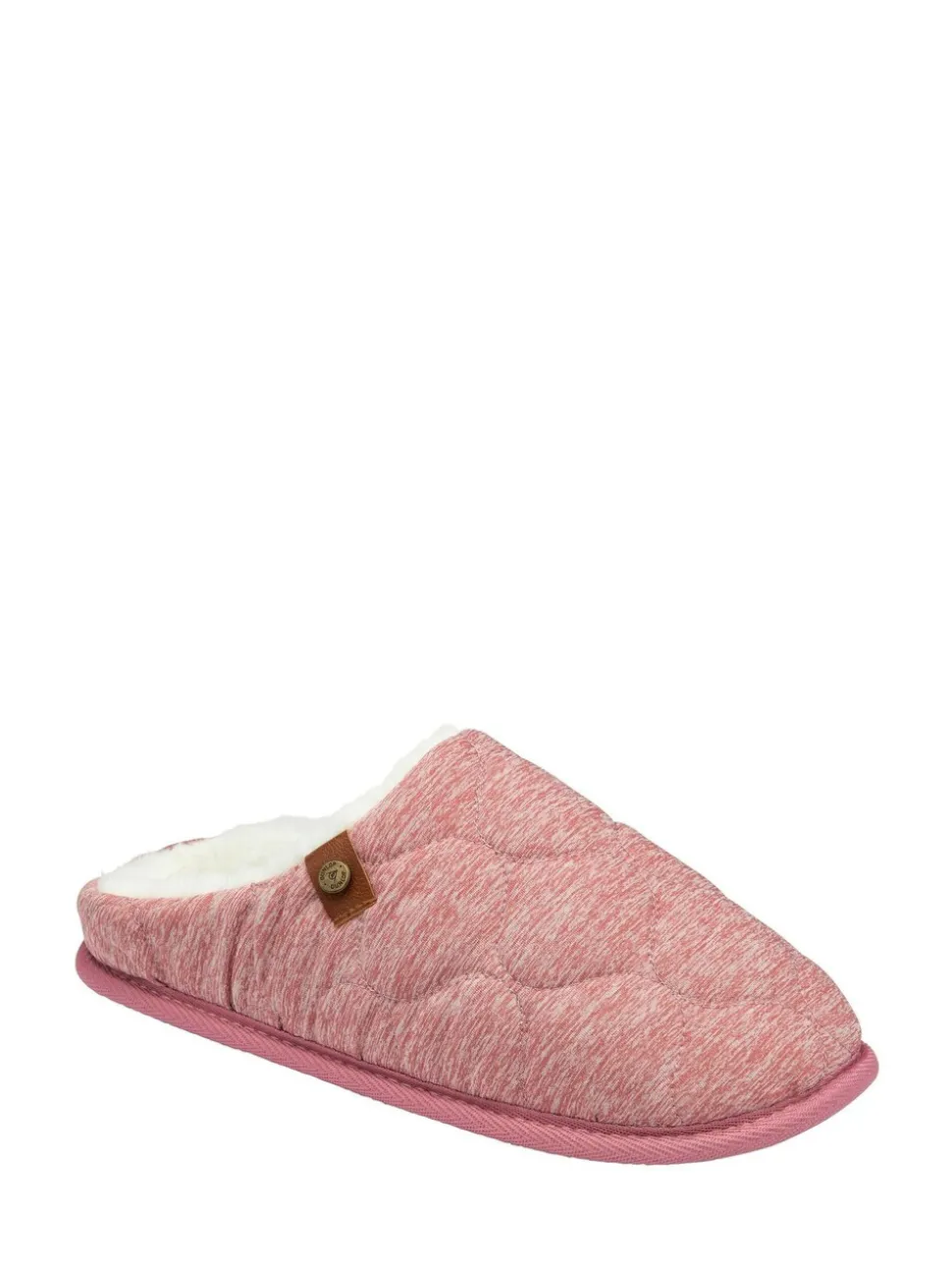 Roze - Dunlop Doorgestikte pantoffelmuiltjes met dichte neus voor dames
