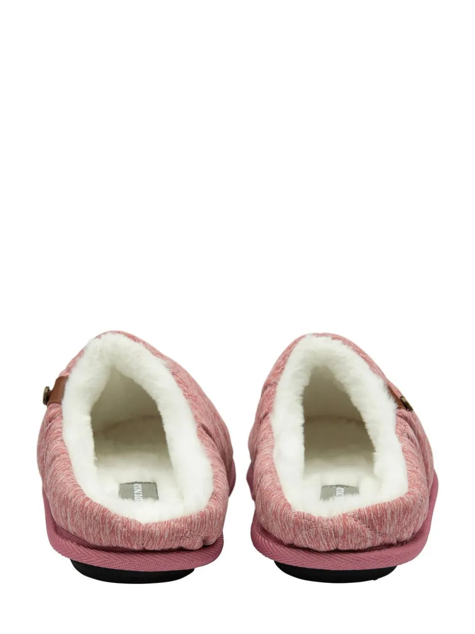 Roze - Dunlop Doorgestikte pantoffelmuiltjes met dichte neus voor dames