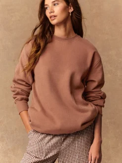 Roze - Essentials sweatshirt met relaxte pasvorm, lange snit en zakken